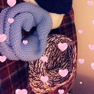 Hand knit chunky neck scarves